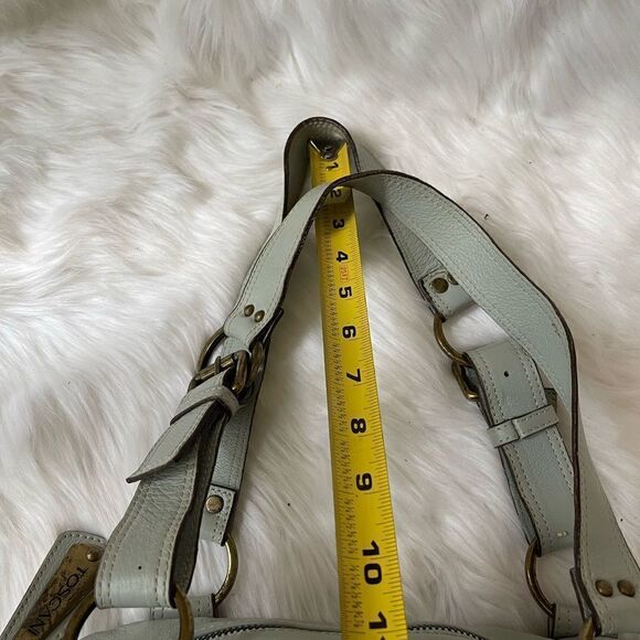 Toscani made in Italy leather pale green shoulder bag rustic gold tone H… - Picture 8 of 12